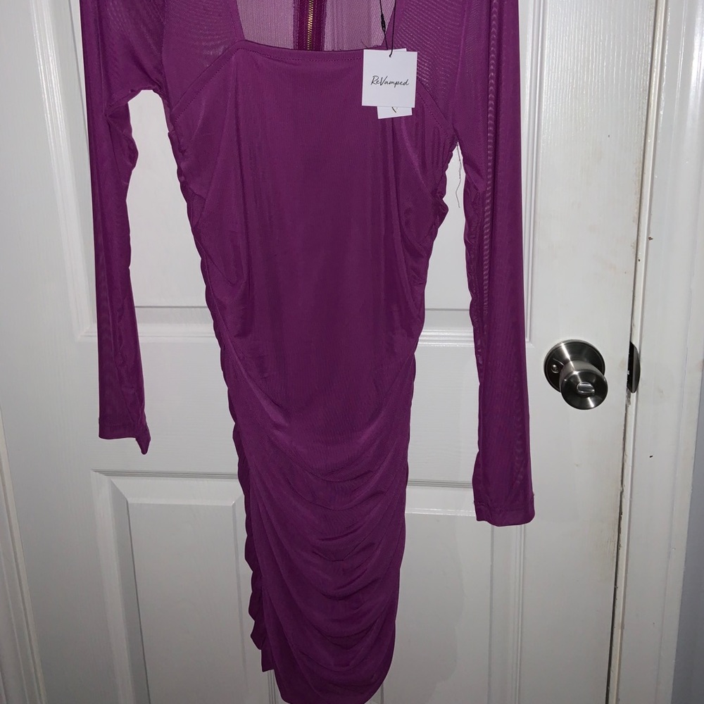 Purple tight dress